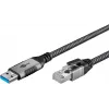Goobay kaabli soovahetaja USB A RJ-45 15 m Must Hõbedane