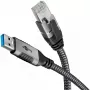 Goobay kaabli soovahetaja USB A RJ-45 15 m Must Hõbedane