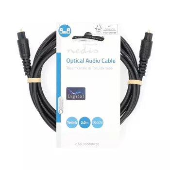 Nedis CAGL25000BK10 helikaabel 1 m TOSLINK must
