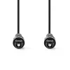 Nedis CAGL25000BK10 helikaabel 1 m TOSLINK must