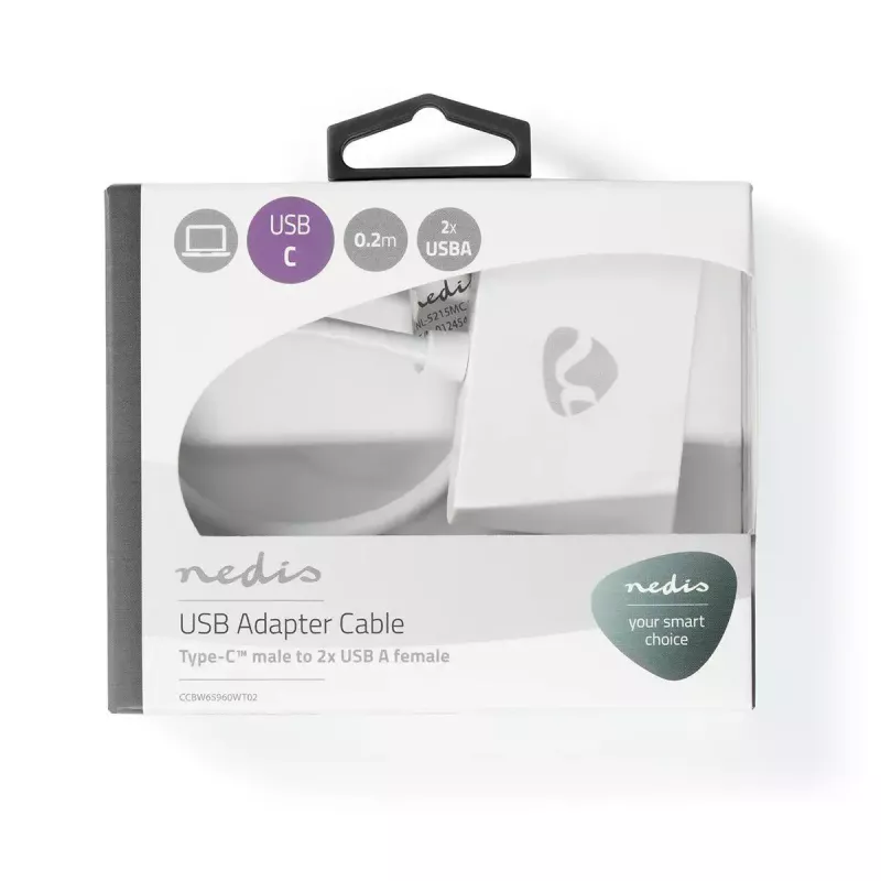 Liidese jaotur Nedis CCBW65960WT02 Valge 0,2 m kaabel