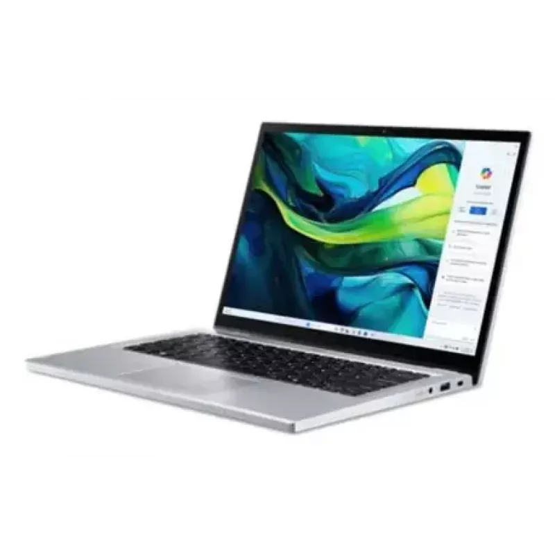 Konverteeritav sülearvuti Acer Aspire Go Spin 14 AGSP14-31PT-36R6 — 14-tolline WUXGA puuteekraan, Intel Core 3 N355 1.9 GHz, 16 GB LPDDR5, 512 GB SSD, Windows 11 Home, hõbedane