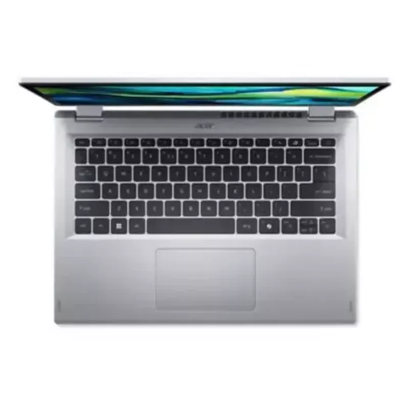 Konverteeritav sülearvuti Acer Aspire Go Spin 14 AGSP14-31PT-36R6 — 14-tolline WUXGA puuteekraan, Intel Core 3 N355 1.9 GHz, 16 GB LPDDR5, 512 GB SSD, Windows 11 Home, hõbedane