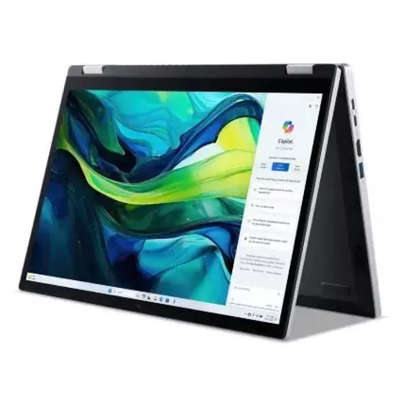 Konverteeritav sülearvuti Acer Aspire Go Spin 14 AGSP14-31PT-36R6 — 14-tolline WUXGA puuteekraan, Intel Core 3 N355 1.9 GHz, 16 GB LPDDR5, 512 GB SSD, Windows 11 Home, hõbedane
