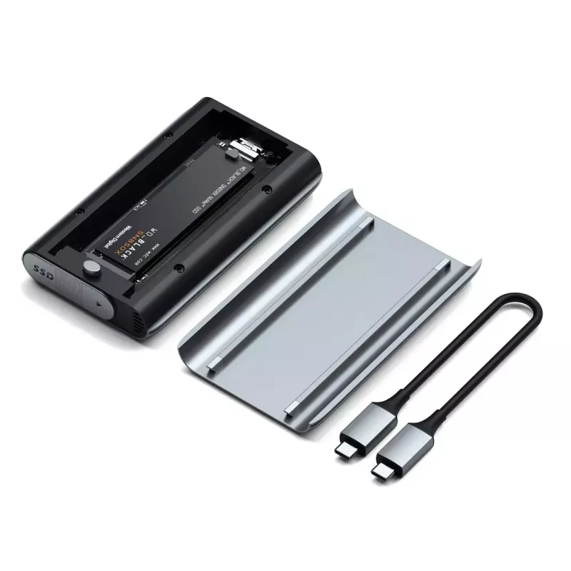 SSD-korpus Satechi USB4 NVMe SSD Pro 4 TB 40 Gbit/s Hall Läbipaistev