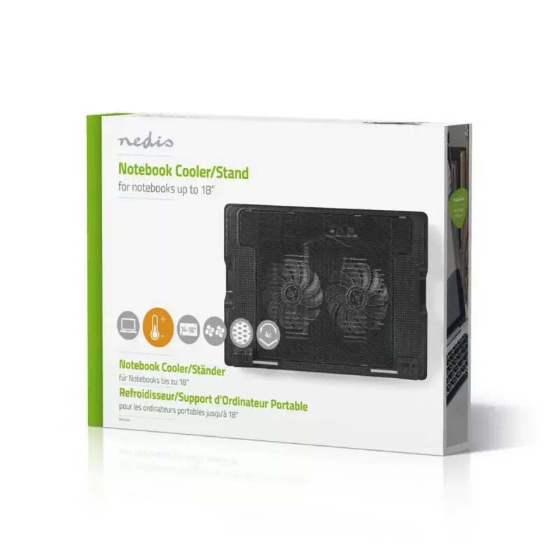 Sülearvuti jahutusalus Nedis NBCR200BK 2 ventilaatorit 14 cm Must