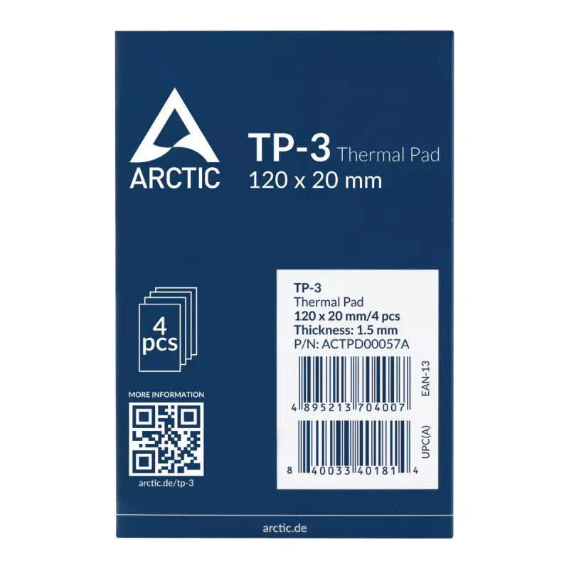 ARCTIC TP-3 Premium Performance termopadi 120 x 20 mm, 1,5 mm