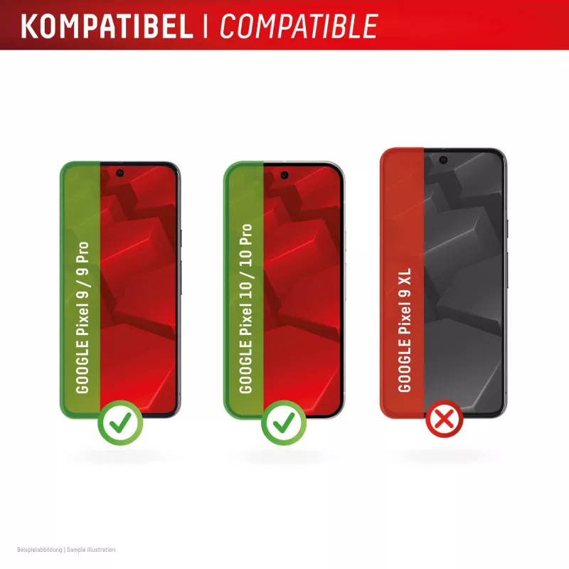 Displex ekraanikaitseklaas (10H) Google Pixel 9, Pixel 9 Pro, Pixel 10, Pixel 10 Pro jaoks, EASY-ON® Eco paigaldusraam, kriimustuskindel