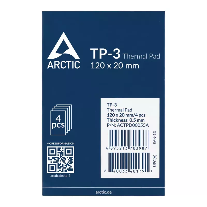 ARCTIC TP-3 Premium Performance termopadi 120 x 20 mm, 0,5 mm