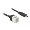 Keystone'i moodul DeLOCK 86399 lame must valge USB C