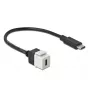 Keystone'i moodul DeLOCK 86399 lame must valge USB C