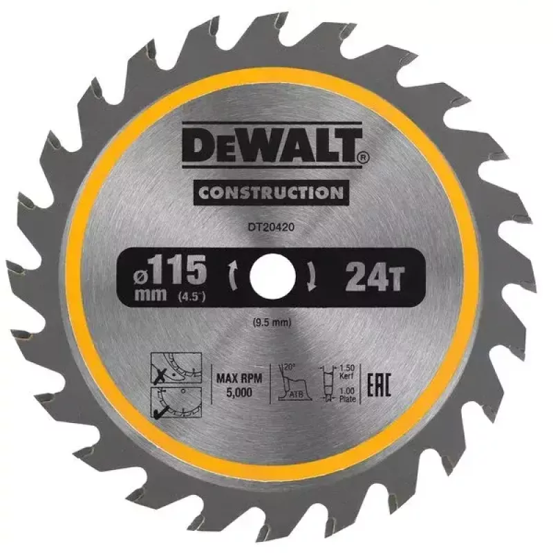 DeWALT DT20420-QZ ketassaeketas 11,5 cm puidule