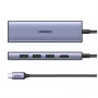 USB USB-C jaotur UGREEN 20956A koos HDMI ja USB 3.0-ga, 5 Gbps, 4K 3840x2160, hõbedane