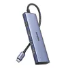 USB USB-C jaotur UGREEN 20956A koos HDMI ja USB 3.0-ga, 5 Gbps, 4K 3840x2160, hõbedane