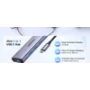 USB USB-C jaotur UGREEN 20956A koos HDMI ja USB 3.0-ga, 5 Gbps, 4K 3840x2160, hõbedane