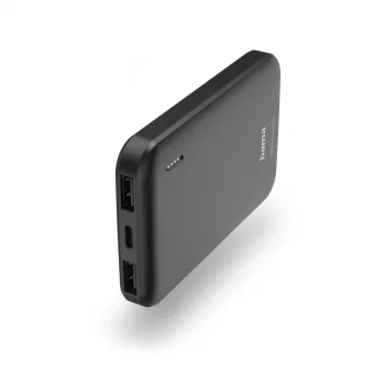 Hama Pocket 5 akupank, 5000 mAh, Väljundid: 2x USB-A, antratsiit