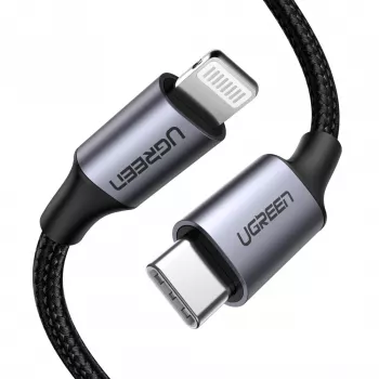 Ugreen 60759 mobiiltelefonikaabel Must, Hõbedane 1 m USB C Lightning
