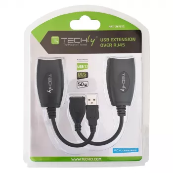 Techly IUSB-EXTENDTY5 kaablisoolis USB RJ-45 Must