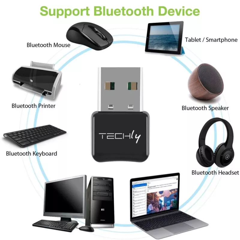 USB-vastuvõtja Techly IDATA USB-BLT5 hiirele, klaviatuurile, mis tahes brändile