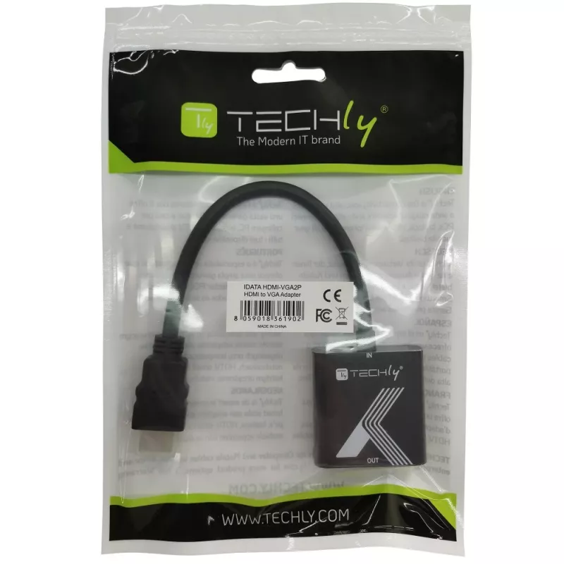 Techly kaabliadapter HDMI-VGA must 0,1 m 1920x1200 60 Hz