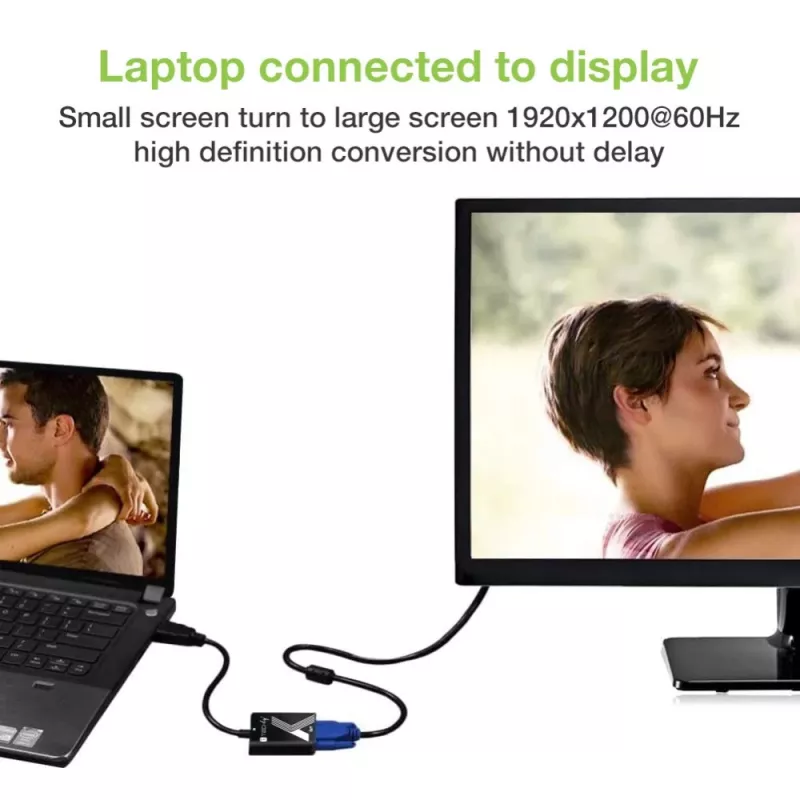 Techly kaabliadapter HDMI-VGA must 0,1 m 1920x1200 60 Hz