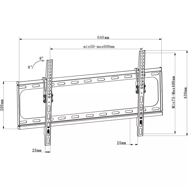 Techly ICA-PLB 261L TV seinaalus / alus 177.8 cm (70 tolli) Must