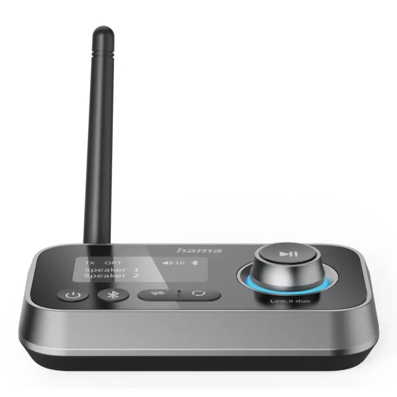 Juhtmevaba helisignaali saatja/vastuvõtja HAMA Link.it duo 3,5 mm, Bluetooth, 10 m leviala, USB-toitega, must