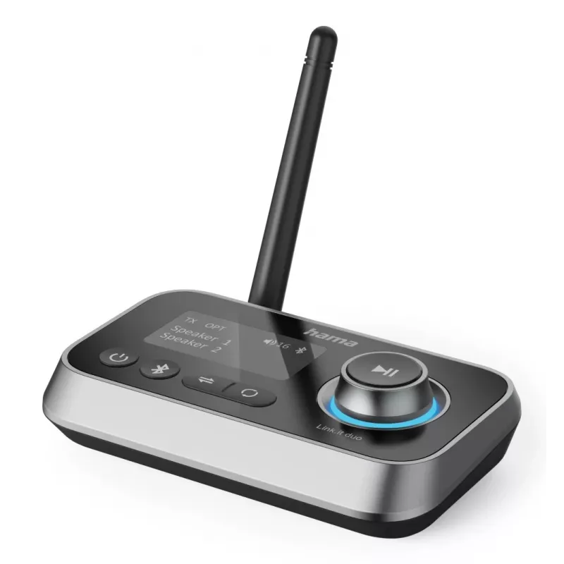 Juhtmevaba helisignaali saatja/vastuvõtja HAMA Link.it duo 3,5 mm, Bluetooth, 10 m leviala, USB-toitega, must