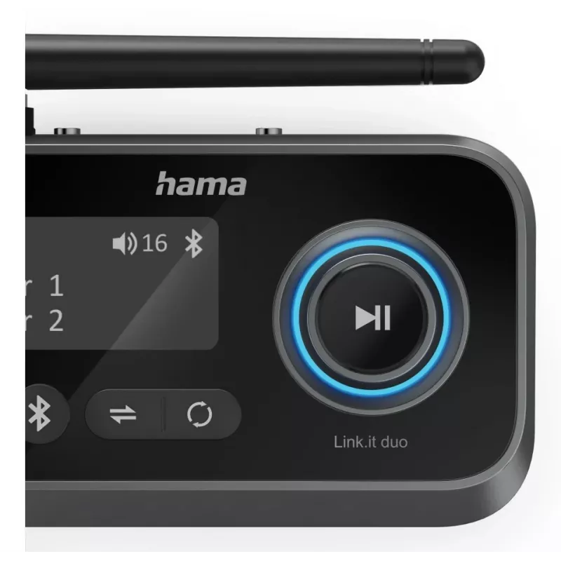 Juhtmevaba helisignaali saatja/vastuvõtja HAMA Link.it duo 3,5 mm, Bluetooth, 10 m leviala, USB-toitega, must