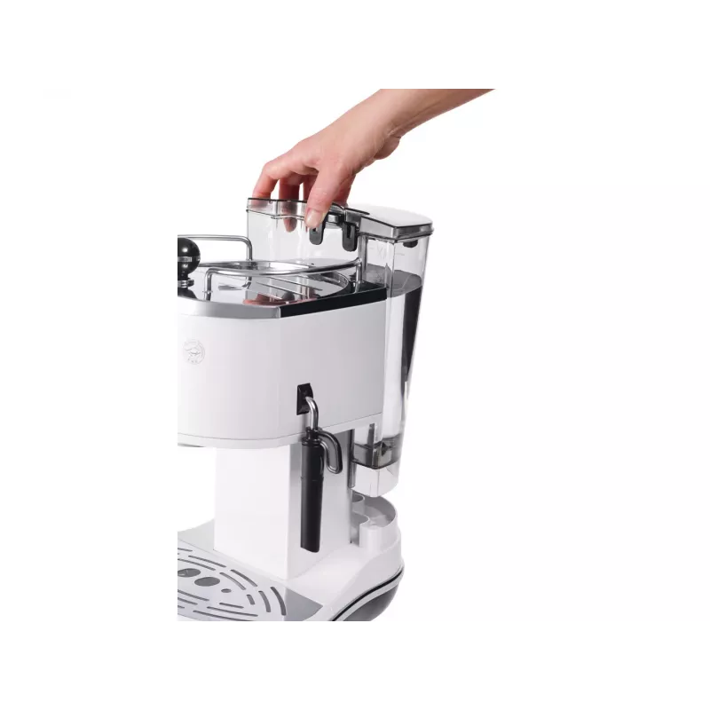 Espressomasin De’Longhi ECO 311.W — käsitsijuhitav 15 bar, 1,4 l veepaak, 2 tassi, soojashoidmine, köögiletil