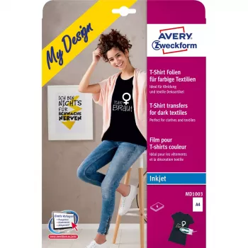 Rõivasiirdepaber Avery MD1003 tindiprinterile valge 210x297mm 4 tk