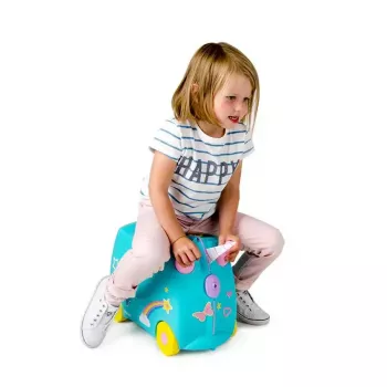 Kohver Trunki Una the Unicorn 4 ratast 18L Roosa Türkiissinine Kollane