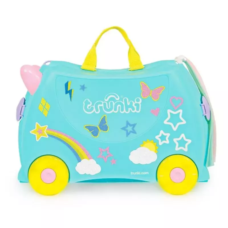 Kohver Trunki Una the Unicorn 4 ratast 18L Roosa Türkiissinine Kollane