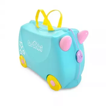 Kohver Trunki Una the Unicorn 4 ratast 18L Roosa Türkiissinine Kollane