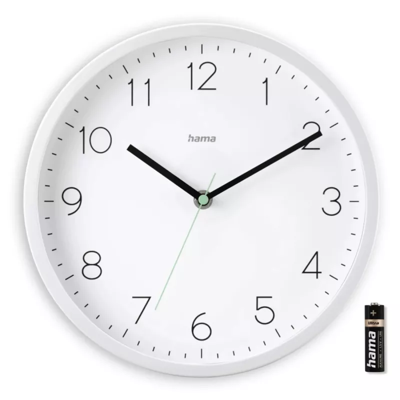 Seinakell HAMA Menorca, analoog, Ø 25 cm, valge