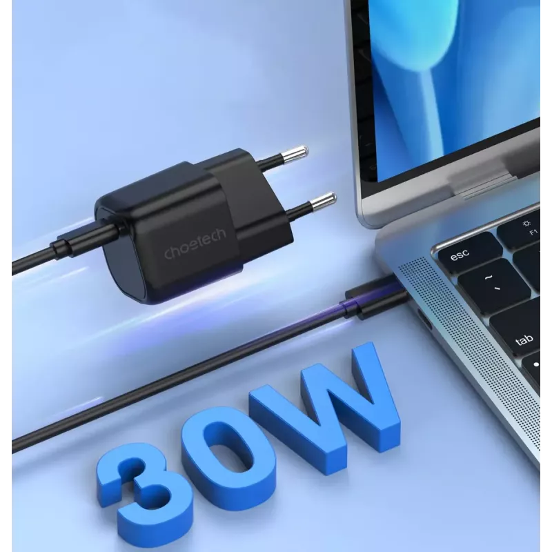 Laadija CHOETECH PD5007 30W USB-C Power Delivery kiirlaadimine telefonidele ja tahvelarvutitele