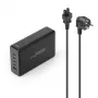 Laadimisjaam HAMA 201977, 240W kokku, 4× USB-C, 1× USB-A, must
