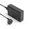 Laadimisjaam HAMA 201977, 240W kokku, 4× USB-C, 1× USB-A, must