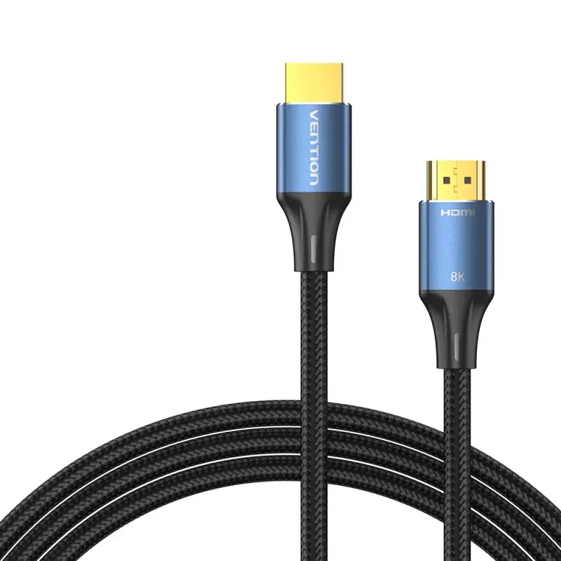 HDMI-kaabel Vention 8K 48Gbps HDMI 2.1 puuvillase punutisega isane-isane 1 m sinine alumiinium