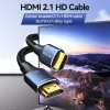 HDMI-kaabel Vention 8K 48Gbps HDMI 2.1 puuvillase punutisega isane-isane 1 m sinine alumiinium