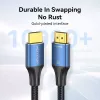 HDMI-kaabel Vention 8K 48Gbps HDMI 2.1 puuvillase punutisega isane-isane 1 m sinine alumiinium