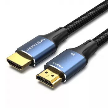 HDMI-kaabel Vention 8K 48Gbps HDMI 2.1 puuvillase punutisega isane-isane 1 m sinine alumiinium