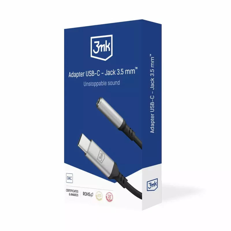 3,5 mm USB-kaabel 3MK 3,5 mm pesa 1 tk USB-C–3,5 mm pesa