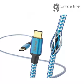 Hama Reflective USB-kaabel USB 2.0 1.5 m USB-C sinine