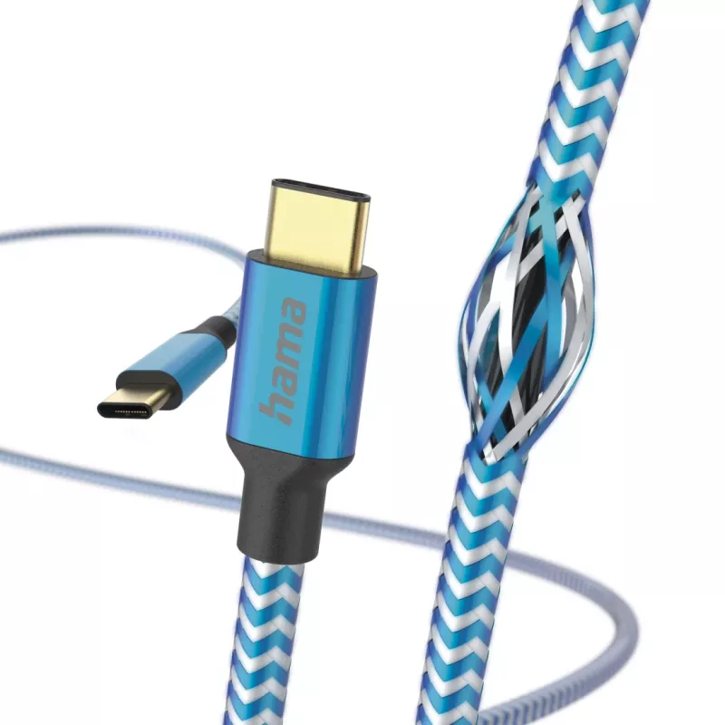 Hama Reflective USB-kaabel USB 2.0 1.5 m USB-C sinine