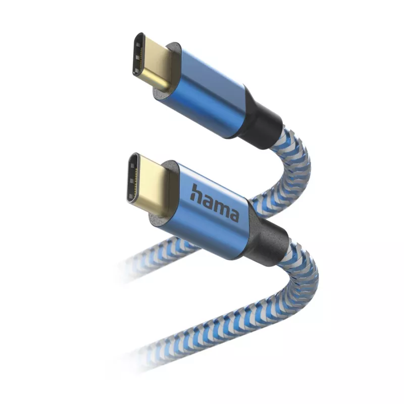 Hama Reflective USB-kaabel USB 2.0 1.5 m USB-C sinine