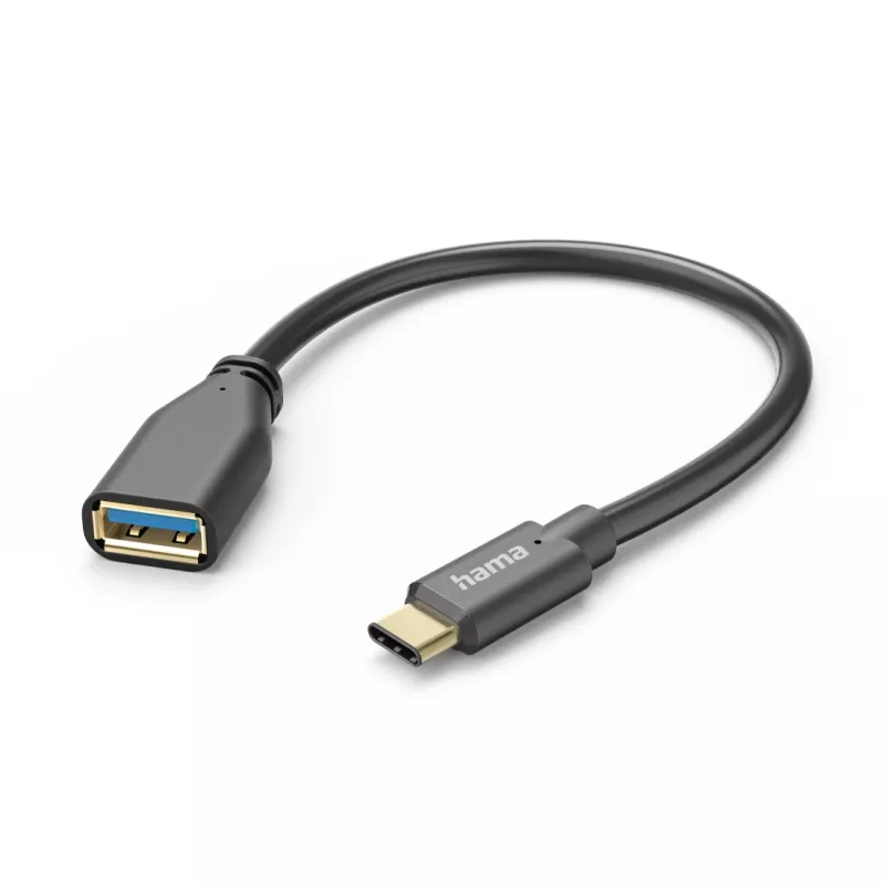 Hama 00201605 USB-kaabel USB 3.2 Gen 1 (3.1 Gen 1) 0,15 m USB-C USB-A Must