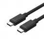USB-C–USB-C kaabel Unitek Y-C477BK01-2M, USB 3.2 Gen 1, 2 m, 5 Gbit/s, PD 60 W, must