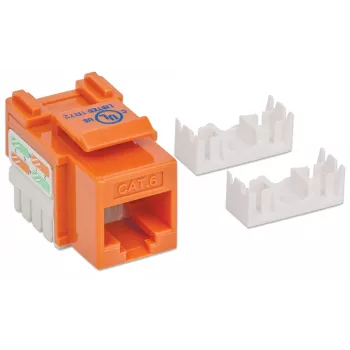 Intellinet Keystone Jack, Cat6, UTP, Punch-down, oranž