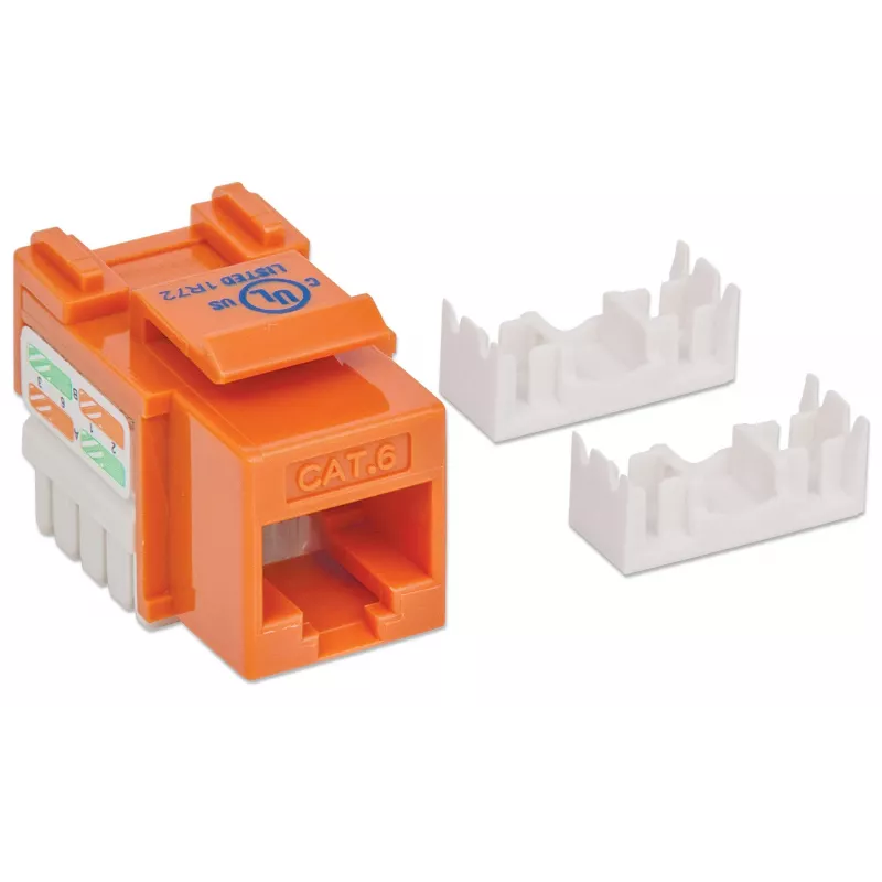 Intellinet Keystone Jack, Cat6, UTP, Punch-down, oranž